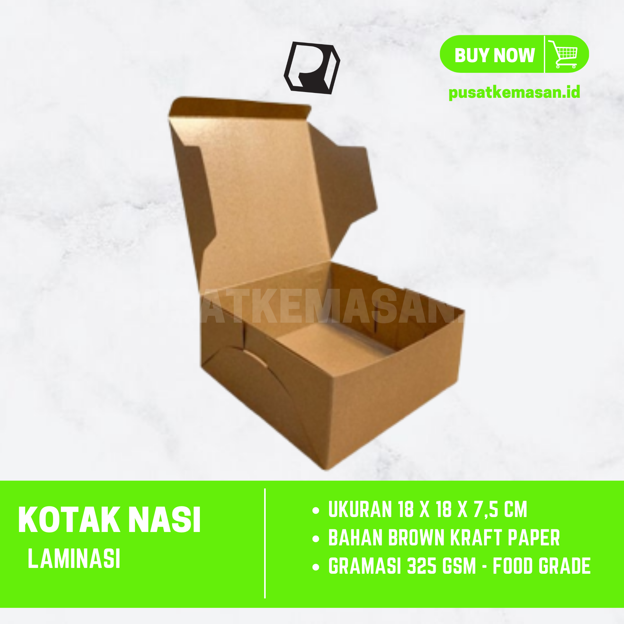 Kotak Nasi Kraft Laminasi Ukuran 18 X 18 Pusatkemasanid 