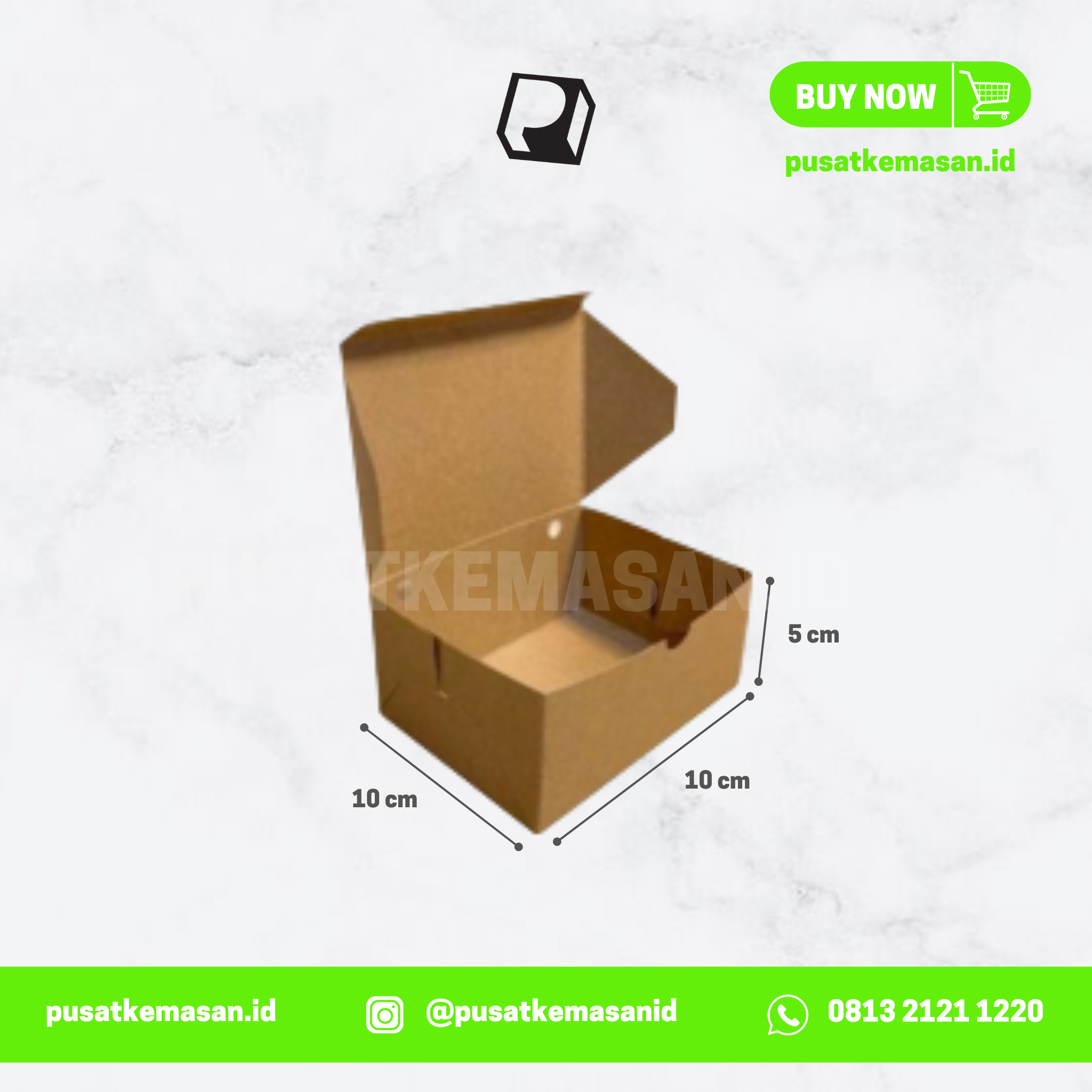 Snack Box Kraft Ukuran 10 x 10 x 5 cm SBK101005 pusatkemasan.id