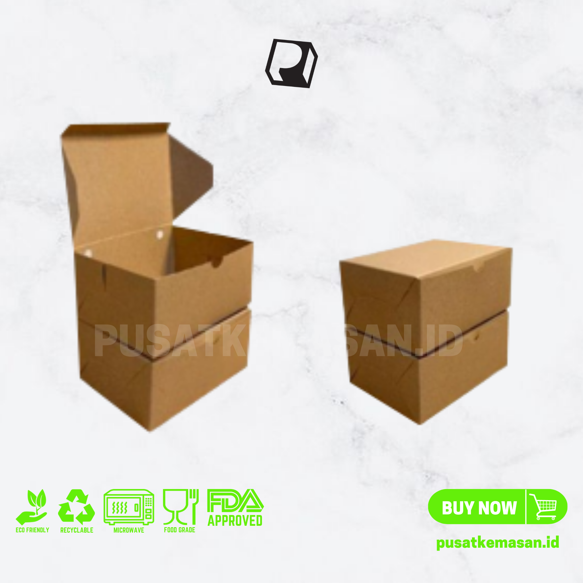 Snack Box Kraft Ukuran 10 x 10 x 5 cm SBK101005 pusatkemasan.id